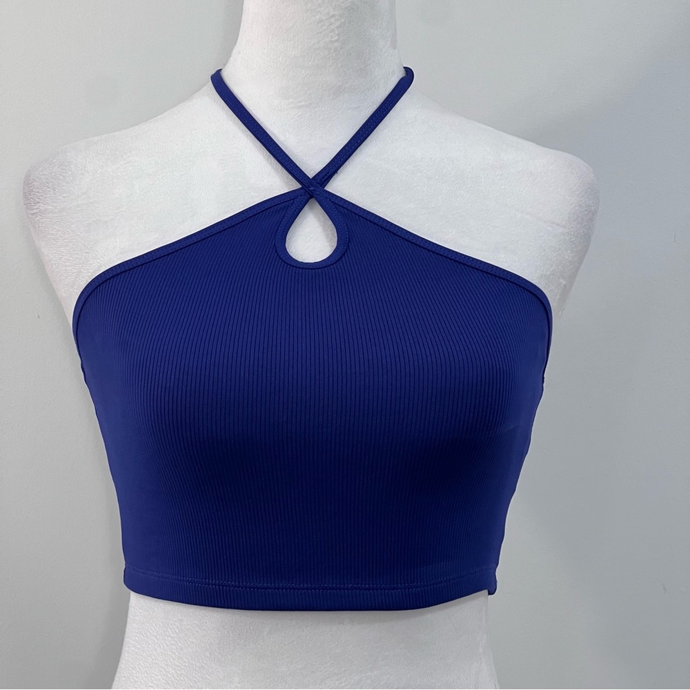 NQT Zara Ribbed Crop Top Purple Size Medium